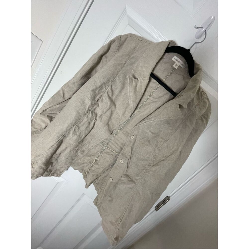 Coldwater Creek women’s linen jacket tan size 20